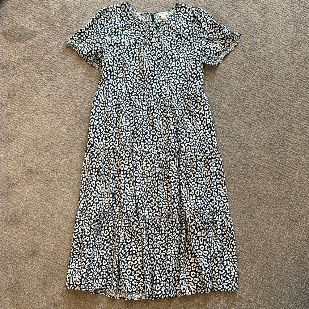 J. Crew Factory Leopard Print Tired Dress